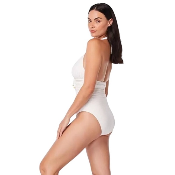 Bleu Rod Beattie Woman’s Braid Trim Cream One Piece Swimsuit Size 14 - Picture 3 of 11